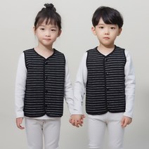 알피블랙 반조끼 삼중직 보온 조끼 아동 주니어 실내복 잠옷 국산 수면조끼