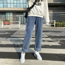 빈티지 데님 팬츠 여성용 바지 여름 캐주얼 팬츠 청바지 블루