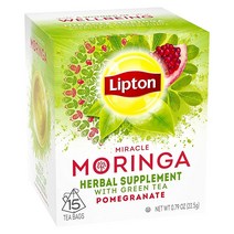 Lipton Miracle Moringa 허브 보충제 티백 녹차 석류 15개 4팩 USA 미국