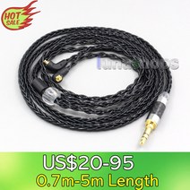 해외구매 이어폰연장선 LN006591 3.5mm 2.5mm XLR 4.4mm 8 코어 실버 도금 OCC 이어폰 에티모틱 ER4SR ER4XR ER3XR ER3SE ER2XR ER2, 18.4.4mm - 1.25m