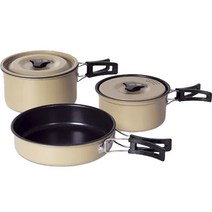 탄씨엔쯔 4~6인용 캠핑 코펠 3종 세트, 1개, 라이스 옐로우