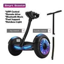 전동휠 왕발통 호버보드, 블랙레인보우라이트레그컨트롤+라이트+핸들컨트롤러