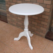 북유럽 엔틱 원목 사이드테이블 협탁 원형 티테이블 미니 거실 안방 우드 사이드 협탁, 흰색