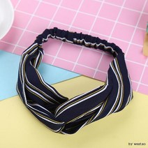 (ABM도매콜) ABM 스트라이프 헤어밴드 반다나 블랙