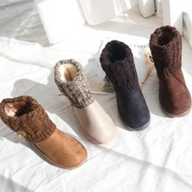 중년엄마 시린발 니트장식 굽없는 털부츠 겨울교복신발 폭설 낮은부츠