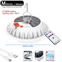 led 태양열 태양광 충전기380W 충전식 LED 전구 램프 원격 제어 태양 전원 은행 비상 야간 시장 라이트 캠, 03 Type C