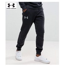 언더아머 와이드로고 기모조거 검정 기모바지 조거팬츠