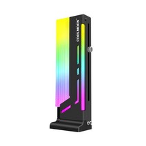Coolmoon cm-gh2 수직 gpu 지원 다채로운 5v a-rgb 브래킷 컴퓨터 그래픽 비디오 카드 스탠드 gpu 홀더, 협력사, 검은 색