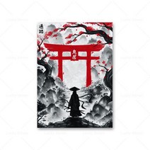 일본갑옷 일본 사무라이 캔버스 갑옷 캐릭터 터 잉어 게이샤 잉크 워시 월 아트 그림 거실 침실 홈, [11] xcm No Frame, [09]