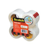 강한 접착력과 부드러운 풀림 포장용 투명 테이프-4개, 단품