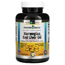 어메이징 뉴트리션 노르웨이산 대구 간유 레몬 1 250mg 소프트젤 120정