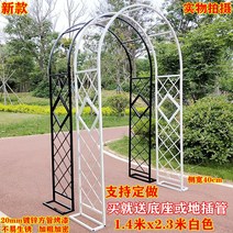 정원 아치 게이트 철제 문 마당 전원주택 가드닝, 화이트 1.4x2.3m