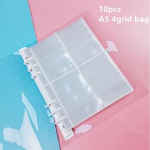 마카롱 컬러 A5 A6 6 링 바인더 PU 클립 온 노트북 가죽 루즈핏 잎 커버 저널 귀여운 문구, 10pcs