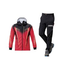 시마노 낚시 바람막이 셔츠 기모 방수복 의류, 레드 세트