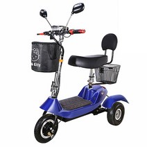 접이식 세발전기자전거 3륜 삼륜 전기자전거 48V 35km 어르신 노인 장보기 리튬배터리, 블루, 고탄소강