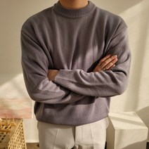 제스토 오버핏 라운드 넥 하찌 니트 티셔츠 베이지 보라 검정 남자 남녀공용 커플