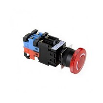 1A1B 푸쉬락 비상 스위치 110V DC LED ON-ON 22mm KH-2204LER-110V11, 옐로우 [KH-2204LER-110VY]