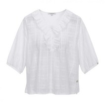 써스데이아일랜드 프릴 브이넥 블라우스_T234MBL239W