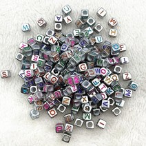 저스트씨 100 개/몫 7x4mm 6x6mm 혼합 알파벳 문자 비즈 쥬얼리 만들기위한 매력 Diy 수제 의류 액세서리, [33] 72