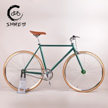 자전거휠셋 700C TSUNAMI 고정 기어 자전거 52cm 크롬 몰리브덴 철강 Fixie 전체 단일 속도 트랙 25MM Wheelset V 브레이크, [04] green, [02] 55cm(178-186cm), [01] 1