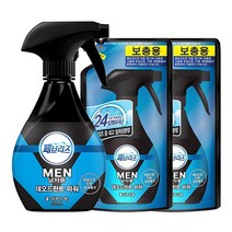 페브리즈 포맨 쿨 아쿠아향 용기 370ml + 리필 320ml x2 섬유탈취제냄새제거, 단품