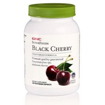 GNC 블랙 체리 500mg 베지테리안 캡슐, 120개입, 3개