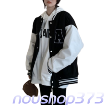 야구 잠바 웨스턴 베이스볼 점퍼 빈티지 스트리트 유니폼 스타일 대형 여성 코트 빅사이즈