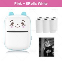 프린터 프린트 미니 소형 휴대용 라벨 바코드 고양이 무선으로 블루투스 58mm 프린팅 USB 메모 무선 호환 열전 사, 06 Blue B