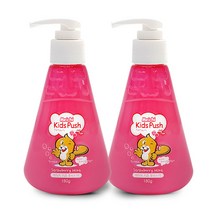 메이치 저불소 어린이 푸시 치약 딸기, 180g, 2개