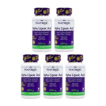 Natrol 미국직배송 나트롤 알파리포산 600mg 칼슘 100mg 45 타블렛 정품, 5병