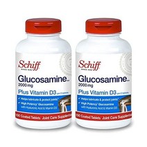 Schiff글루코사민비타민D3HyaluronicAcid2000mgof글루코사민CareLubricateProtects*150Count(팩of2), 300개(2팩)