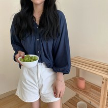 코지 여자 여름 브이셔링 여리 화사한톤 20대 30대 블라우스