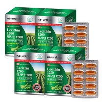 내츄럴플러스 대두 레시틴 1200 1200mg 60캡슐 4통 8개월분, 1200mg 60캡슐 x 4통