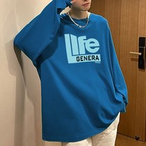 [봄신상/오버핏] 남녀공용 FW 2023년 순면 오버핏 프린팅 긴팔티셔츠 빅사이즈 긴팔티셔츠 남자긴팔 긴팔티