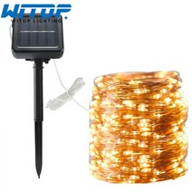 야외 태양열 램프 스트링 라이트 7m 12m 22m 방수 화환 패어리 휴일 크리스마스 파티 정원 웨딩 장식, RGB_CHINA | 12m 100led, CHINA, 12m 100led