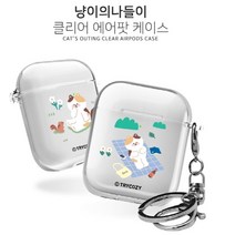 에어팟1_2세대 나들이 냥이 투명케이스, 핫딜 본상품선택, 핫딜 산책