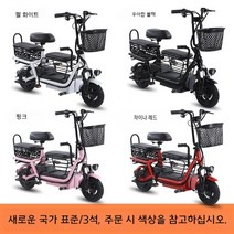접이식 전기자전거 등하원 미니 2인용 3인용 삼륜 부릉이 배달용스쿠터 전기차, 48V, 05.15A리튬배터리로60km3인승주행