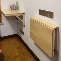 주방 거실 벽걸이 벽부착 접이식 식탁 탁자 테이블 책상 원목 간이 책상 협탁 사이드 테이블, 50 x 30