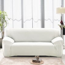 선택을위한 21 가지 색상 솔리드 컬러 소파 커버 스트레치 시트 소파 커버 소파 커버 Loveseat Funiture 모든 워프 타월 슬립 커버, 하얀, 1인용 소파
