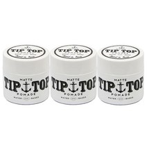 TIP TOP 매트 워터 베이스 미디엄 홀드 포마드 120.5g(4.2온스) 3개 팩