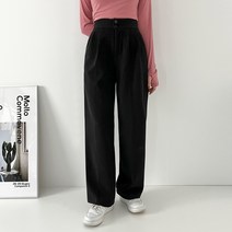데일트 여성 모직 울 밴딩 와이드 슬랙스