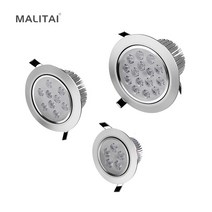 1Pcs 3W 5W 7W 9W 12W 15W 18W 85V-265V LED Downlight Recessed Ceiling lamp Panel light Spot Bulb + Dr, 18w_Warm White