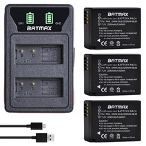 파나소닉 카메라 배터리 2pcs dmw-blg10 dmw blg10 blg10e ble9 + led 내장 usb 듀얼 충전기 lumix gf5 gf6 gx7 lx100 gx80, 3 배터리 1 충전기