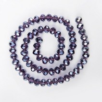 2 가지 톤 색상 크리스탈 론델 유리 면 처리 비즈 쥬얼리 제작 Diy 액세서리 1 가닥, [04] 6x8mm-68pcs, [12] AMEAB