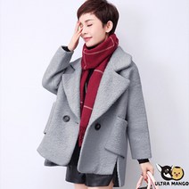 울트라망고 여자 케이프 모직코트 하프 모직 울 오버핏 판쵸 쁘띠 귀욤귀욤 코트 PZWO 65