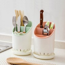 펠리시다지 물빠짐 수저 칼 꽂이 식기 수납통, 1개, 그레이