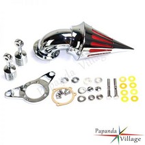 할리 로커 Softail Dyna Touring Road King 2001-2009 용 오토바이 알루미늄 크롬 스파이크 공기 청정기 흡기 공기 필터 키트