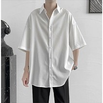 [라핏] 남자 베이직 오버 반팔 남방