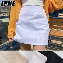 [이쁘네] 썸머 린넨 미니 스커트 치마 무지 시원한 H라인 세미 베이직 심플 데일리 여성스러운 봄 여름 간절기 여성 여자 기본 에이치라인 결혼식 하객룩 회사원 출근룩 짧은 오피스룩