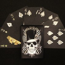 마술카드 마술트럼프 신기한 카드 Skull-24k 골드 플레잉 카드 포커 금박 바카라 텍사스 엔터테인먼트, 04 D